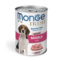 Monge Dog Fresh влажный корм для собак с мясным рулетом из свинины в консервах 400 г (24 шт в уп)
