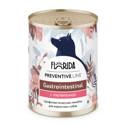 Florida Preventive Line Gastrointestinal консервы для собак при расстройствах пищеварения, с телятиной - 340 г x 24 шт