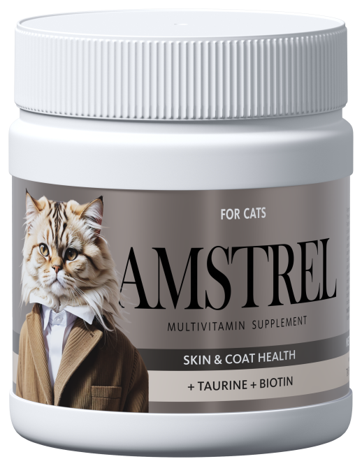 Amstrel мультивитаминное лакомство для кошек "Здоровье кожи и шерсти" с таурином и биотином - 600 таблеток