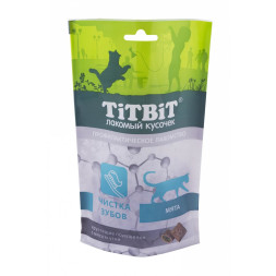TiTBiT лакомство для кошек хрустящие подушечки с мясом утки для чистки зубов - 60 г