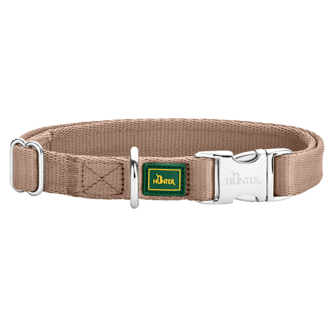 Hunter ALU-Strong Inari L ошейник для собак, 45-65 см, нейлон, с металлической застежкой, бежевый