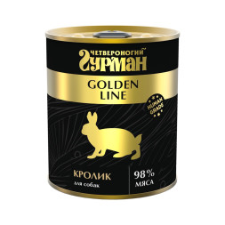 Четвероногий Гурман Golden line кролик натуральный в желе для собак - 340 г (12 шт)