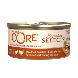 Wellness Core Signature Selects влажный корм для кошек с курицей и индейкой в виде фарша в соусе в консервах 79 г