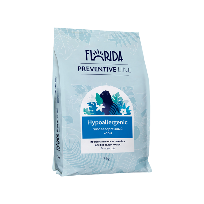 Florida Preventive Line Hypoallergenic сухой корм для взрослых кошек при пищевой аллергии - 7 кг