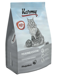 Karmy Maine Coon сухой корм для взрослых кошек породы мейн кун с индейкой - 400 г