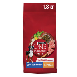Purina ONE сухой корм для собак средних и крупных пород с курицей и рисом - 1,8 кг