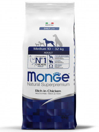 Monge Dog Medium сухой корм для взрослых собак средних пород 12 кг