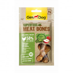 Gimborn GimDog лакомство для собак Мясные косточки суперфуд из курицы с яблоком и капустой - 70 г