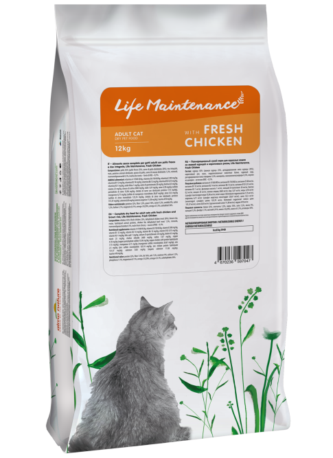 Almo Nature Life Maintenance Fresh Chicken сухой корм для взрослых кошек со свежей курицей и коричневым рисом - 12 кг