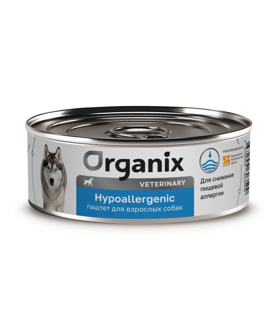 Organix Veterinary Hypoallergenic влажный диетический корм для взрослых собак при пищевой аллергии, в консервах - 100 г х 12 шт