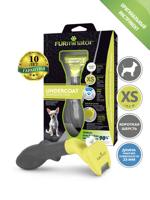 FURminator XS фурминатор для миниатюрных собак с короткой шерстью