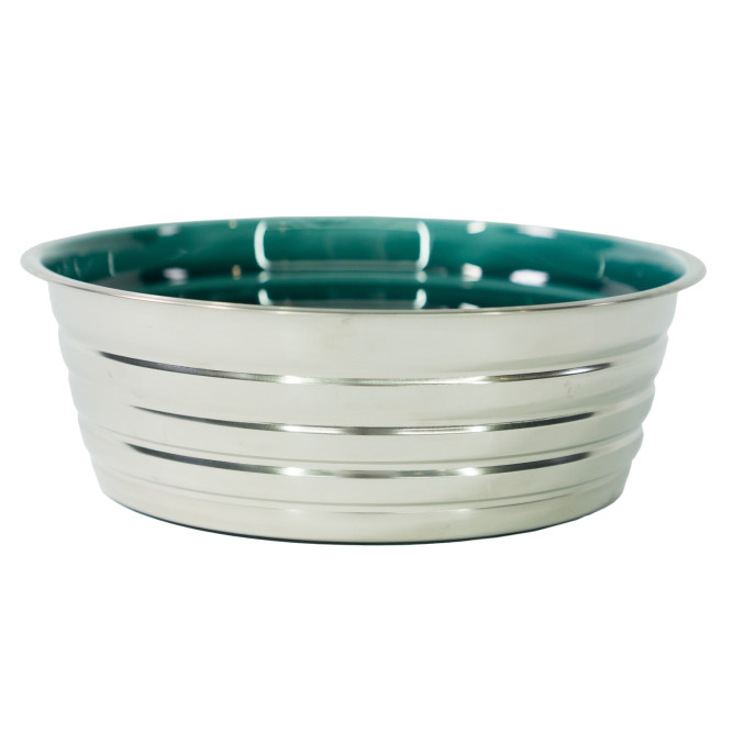 Mr.Kranch миска из нержавеющей стали с керамическим покрытием Cyclo 2,7 л, нескользящее основание, изумрудная