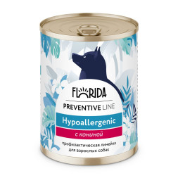 Florida Preventive Line Hypoallergenic консервы для собак при пищевой аллергии, с кониной - 340 г x 24 шт