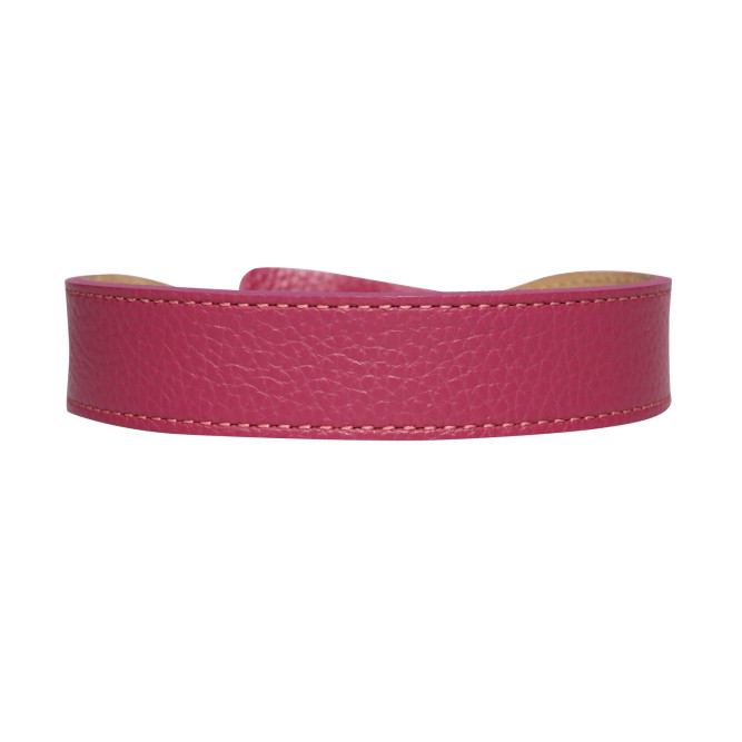Mr.Kranch ошейник для собак из натуральной кожи с QR-адресником, 30-35 см, малиновый