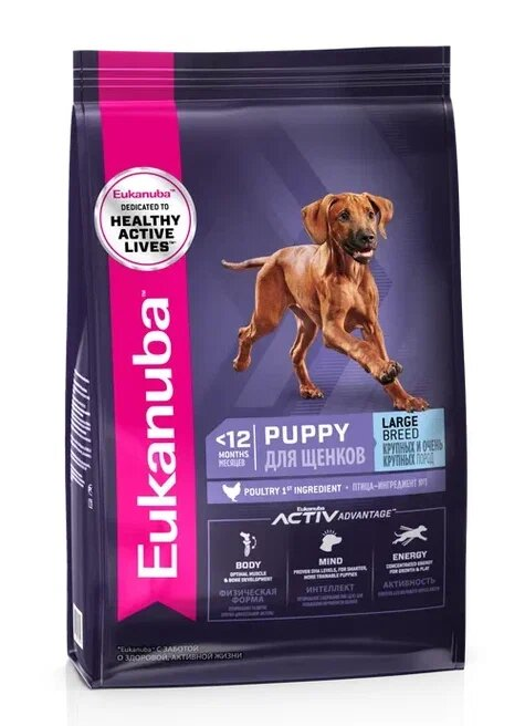 Сухой корм Eukanuba Puppy Large Breed для щенков крупных пород с курицей - 3 кг