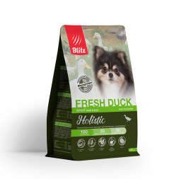 Blitz Holistic Fresh Duck сухой монопротеиновый корм для взрослых собак мелких пород, при чувствительном пищеварении со свежей уткой - 1,5 кг