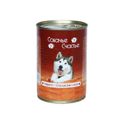Собачье Счастье влажный корм для собак с говядиной и потрошками в желе, в консервах - 410 г х 20 шт