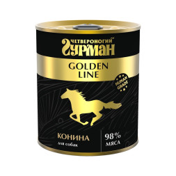 Четвероногий Гурман Golden line конина натуральная в желе для собак - 340 г (12 шт)