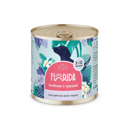 Florida влажный корм для щенков всех пород с телятиной и грушей, в консервах - 240 г x 6 шт