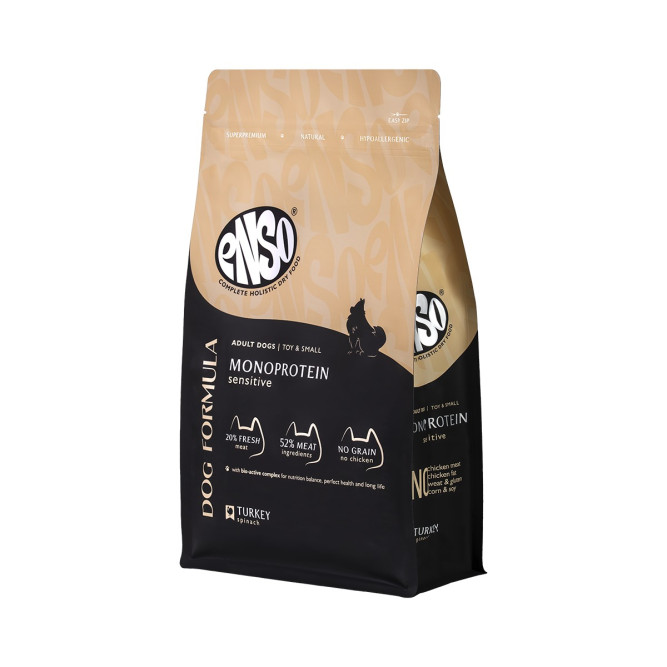 ENSO Dog Formula Monoprotein сухой корм для взрослых собак мелких и миниатюрных пород со свежей индейкой и добавлением шпината - 7 кг