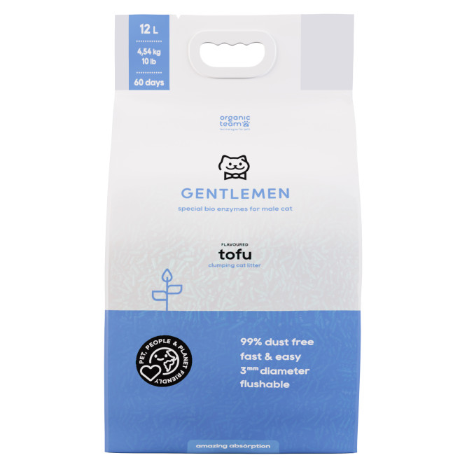 Organic Team Tofu Gentlemen комкующийся наполнитель для кошачьего туалета, для джентльменов - 12 л (4,54 кг)