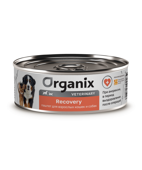 Organix Veterinary Recovery влажный диетический корм для взрослых кошек и собак в период анорексии, выздоровления и послеоперационного восстановления, в консервах - 100 г х 12 шт