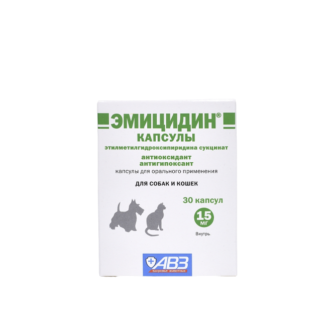 Эмицидин капсулы для лечения и профилактики сердечно-сосудистых заболеваний у собак - 15 мг/упак