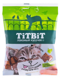 TiTBiT лакомство для кошек хрустящие подушечки с паштетом из индейки - 30 г