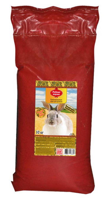 Родные Корма корм гранулированный для кроликов - 10 кг