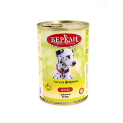 Berkley №6 Легкая Формула влажный корм для взрослых собак и щенков, с индейкой и яблоком - 400 г x 6 шт