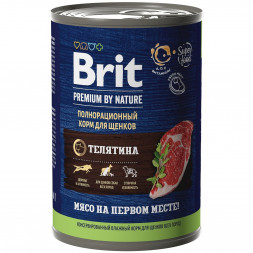 Brit Premium by Nature консервы для щенков всех пород с телятиной - 410 г х 9 шт