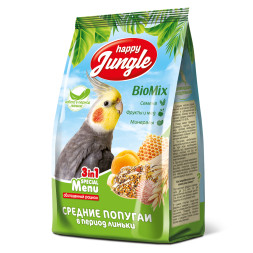 Happy Jungle корм для средних попугаев при линьке - 500 г