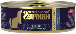 Четвероногий гурман Golden line влажный корм для взрослых хорьков Курица с потрошками, в консервах - 100 г х 24 шт