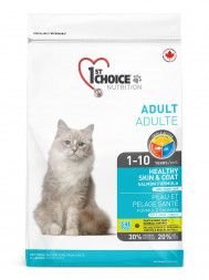 1st Choice Healthy Skin &amp; Coat сухой корм для взрослых кошек для кожи и шерсти с лососем - 2,72 кг