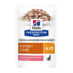 Hills Prescription Diet k/d Kidney Care влажный диетический корм для кошек для поддержания здоровья почек с лососем - 85 г