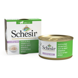Schesir Cat Adult влажный корм для взрослых кошек с цыпленком в собственном соку в консервах - 85 г х 14 шт