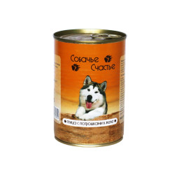 Собачье Счастье влажный корм для собак с птицей и потрошками в желе, в консервах - 410 г х 20 шт