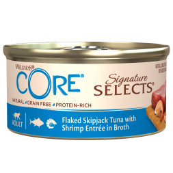 Wellness Core Signature Selects влажный корм для кошек с рубленным тунцом и креветками в бульоне в консервах 79 г