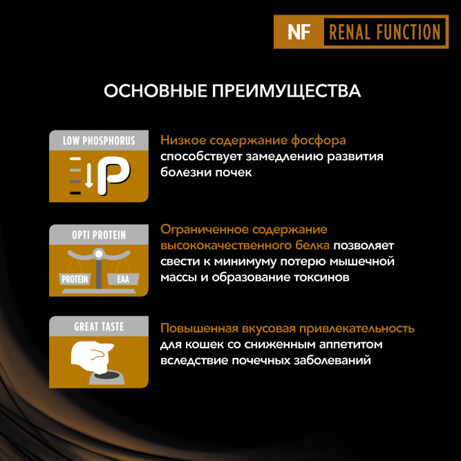 Purina Pro Plan Veterinary Diets NF Renal Function сухой корм для взрослых кошек при заболеваниях почек - 1,5 кг