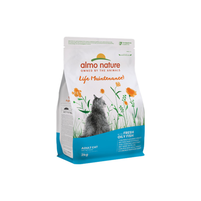 Almo Nature Life Maintenance сухой корм для взрослых кошек и коричневым рисом, со свежей морской рыбой - 2 кг