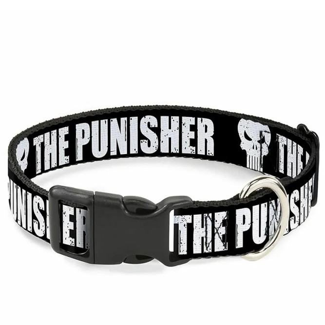 Buckle-Down Каратель чёрный цвет ошейник с пластиковой застёжкой 38-66 см