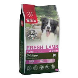 Blitz Adult сухой низкозерновой корм для взрослых собак с ягненком - 1,5 кг