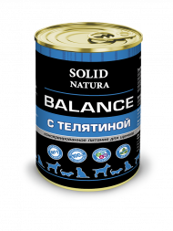 Solid Natura Balance Телятина влажный корм для щенков жестяная банка 0,34 кг (12 шт в уп)