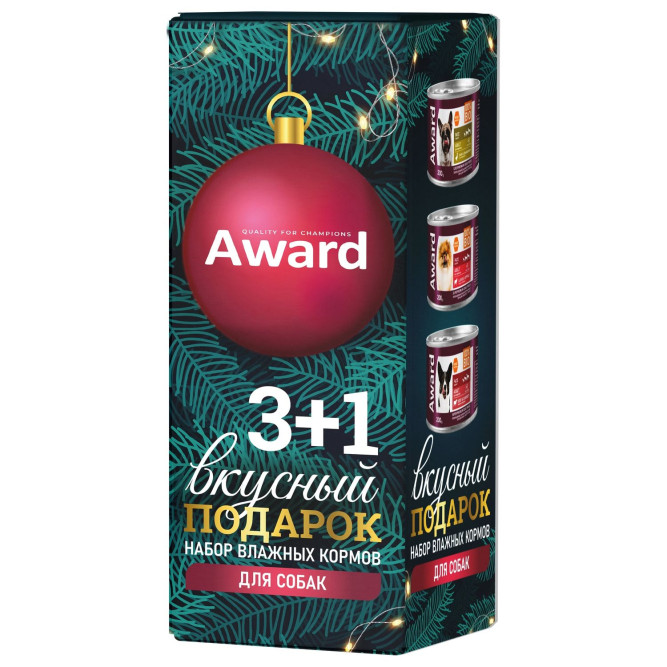 Award набор влажных кормов для собак - 3+1 шт