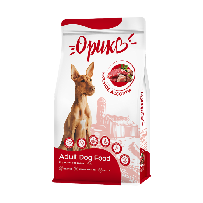 Орико сухой корм для взрослых собак всех пород, мясное ассорти - 2,5 кг