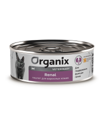 Organix Veterinary Renal влажный диетический корм для взрослых кошек для поддержания функции почек, в консервах - 100 г х 12 шт