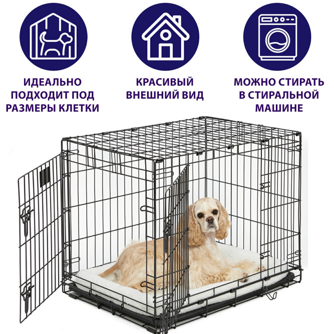 Лежанка MidWest Pet Bed для собак и кошек флисовая 77х52 см, белая