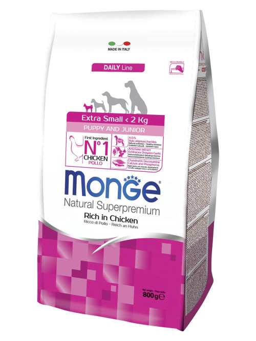 Monge Dog Extra Small Puppy Junior сухой корм для щенков миниатюрных пород с курицей 800 г