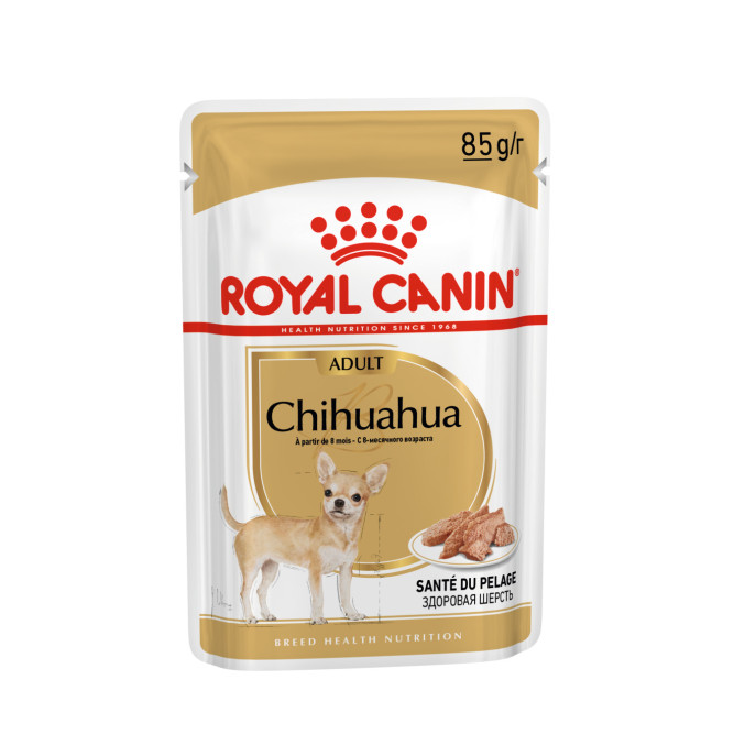 Royal Canin Chihuahua Adult влажный корм в паучах для взрослых собак породы чихуахуа от 8 месяцев (паштет) - 85 г х 12 шт