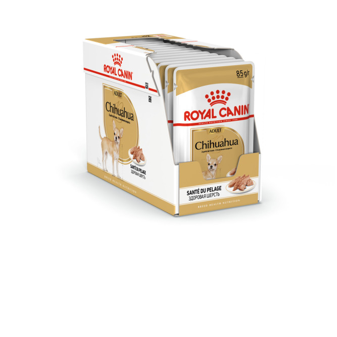 Royal Canin Chihuahua Adult влажный корм в паучах для взрослых собак породы чихуахуа от 8 месяцев (паштет) - 85 г х 12 шт